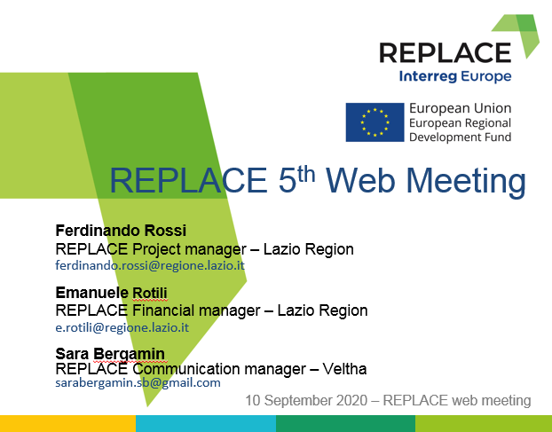 REPLACE 5th Web Meeting