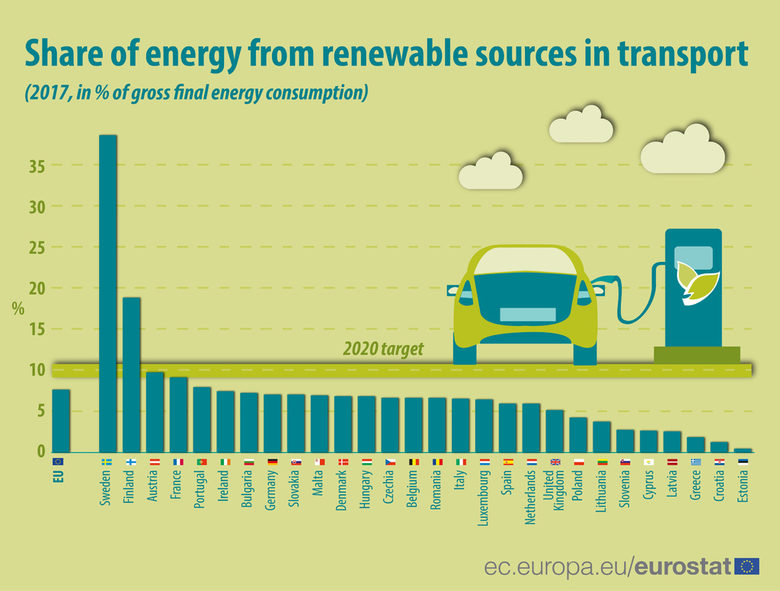 Share of energy from renewable sources in transport
