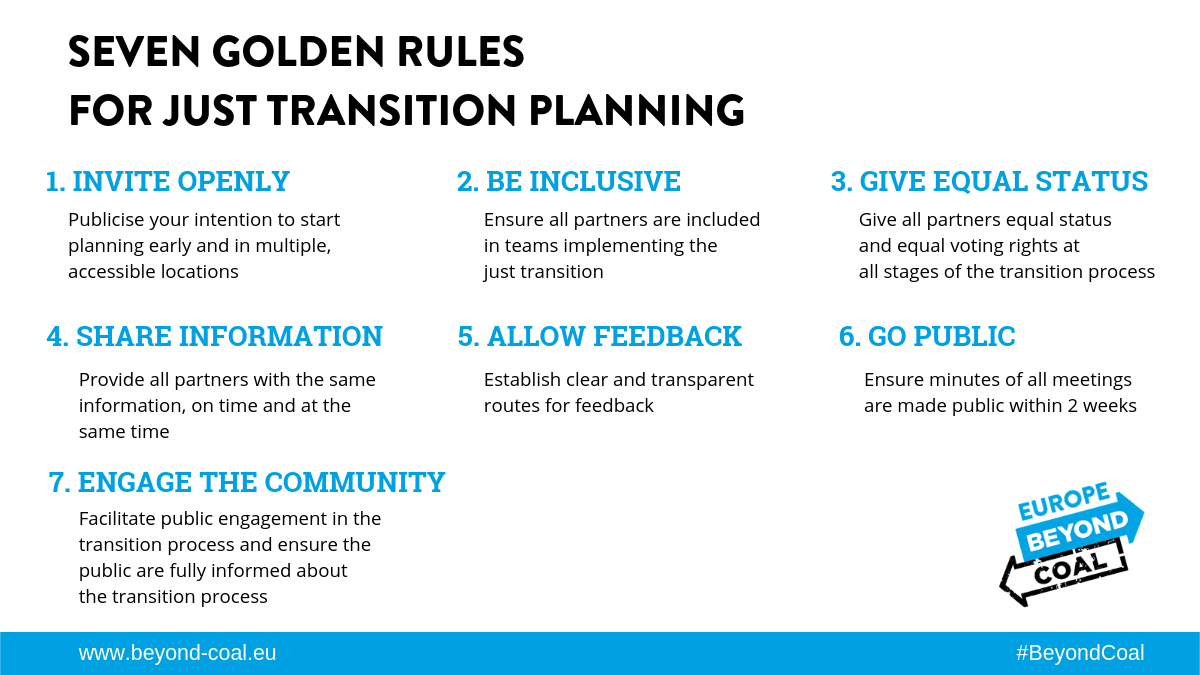 7 Golden Rules for a just transition 