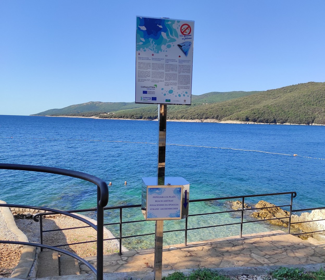 Free-to-use ashtrays on Istrian beaches
