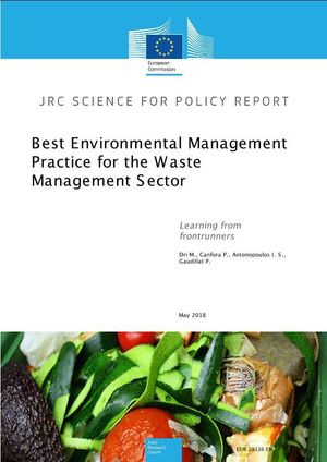 Cover of the policy report on best environmental management practice for the waste sector