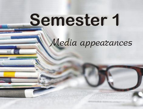 Media Appearances 1st semester 