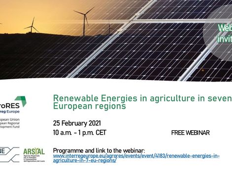 Renewable energy in agriculture in 7 EU regions