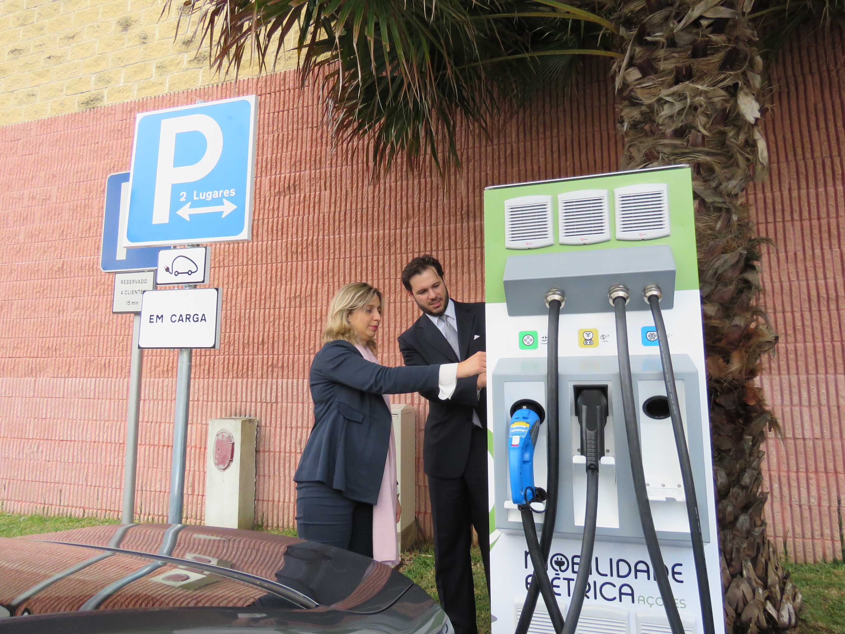 Fast EV charging station in Ponta Delgada, Azores