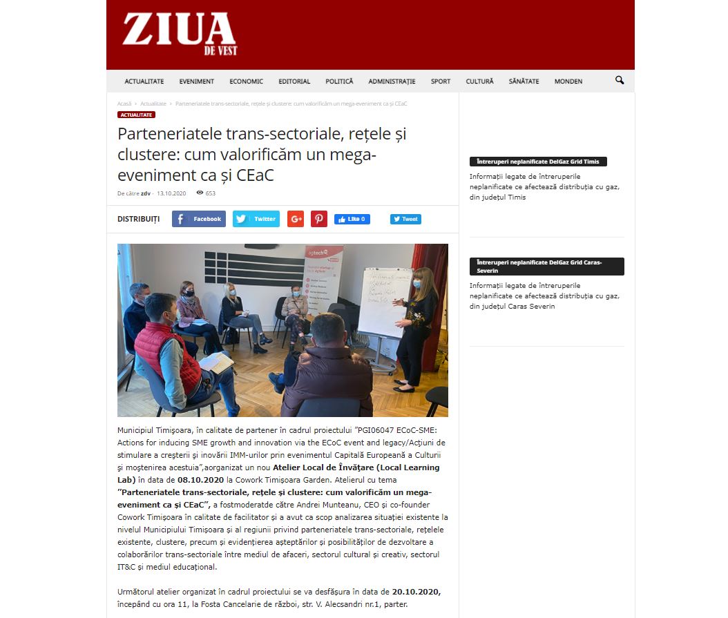 In the news: Timisoara’s third Local Learning Lab