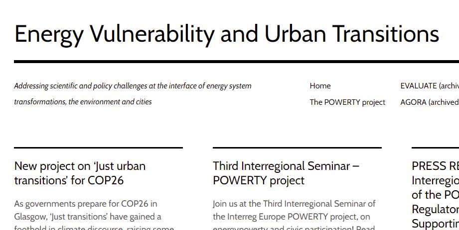 POWERTY II seminar in the Urban-Energy blog