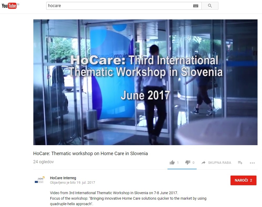 HoCare: Video from 3rd Thematic Workshop released