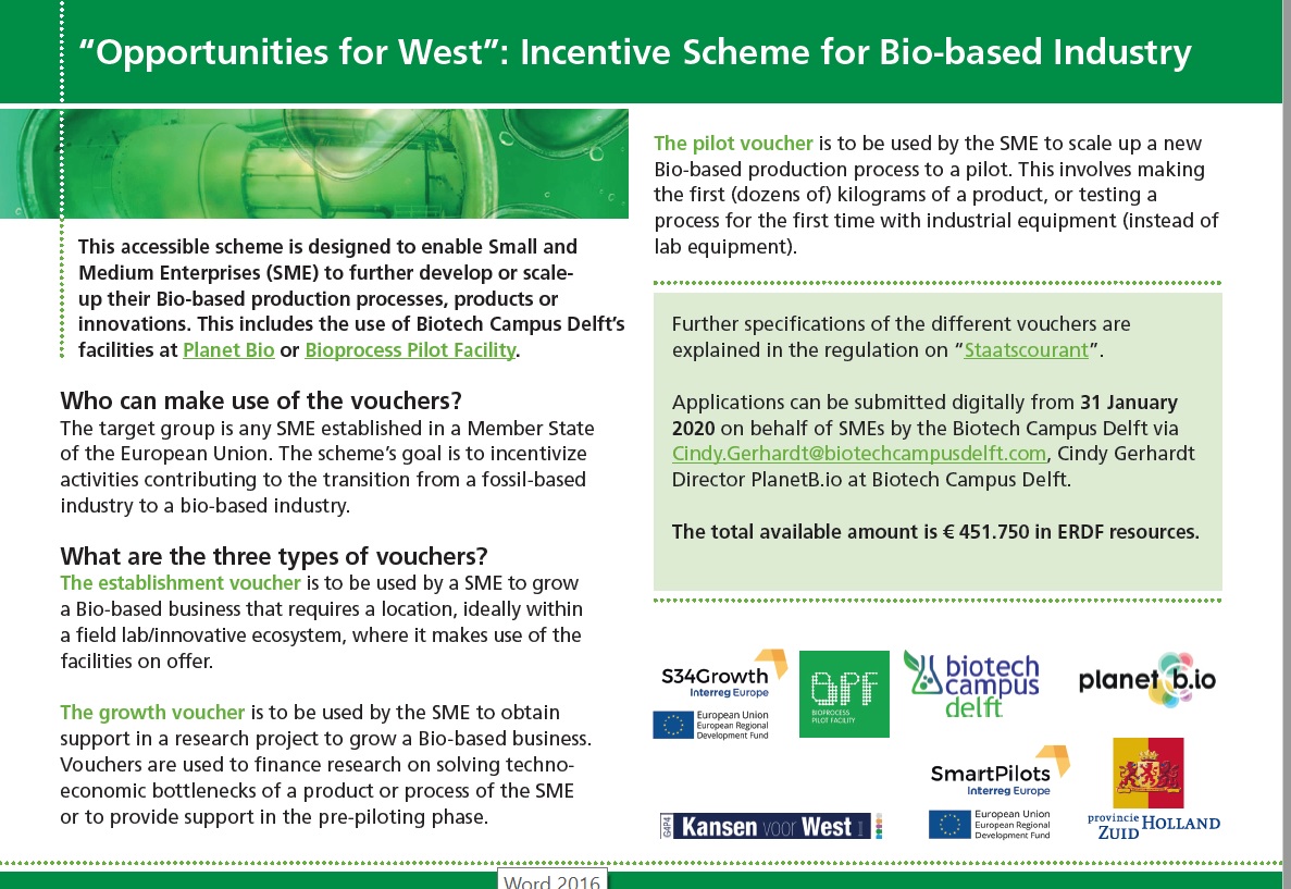 Vouchers for SMEs in the bio-based industry