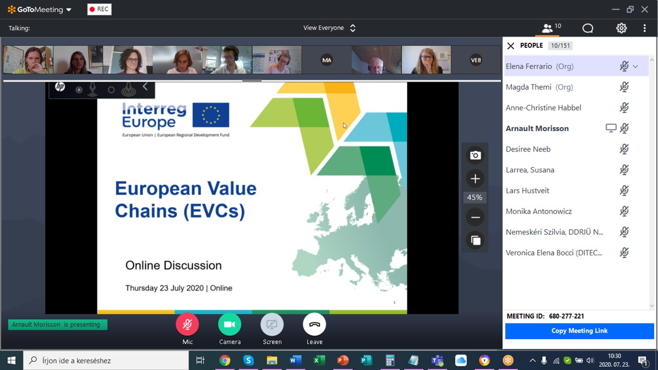 Interreg Europe PLP on European value chains 