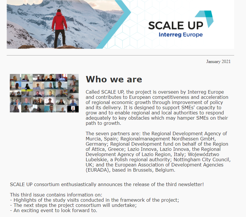 Third newsletter of SCALE UP