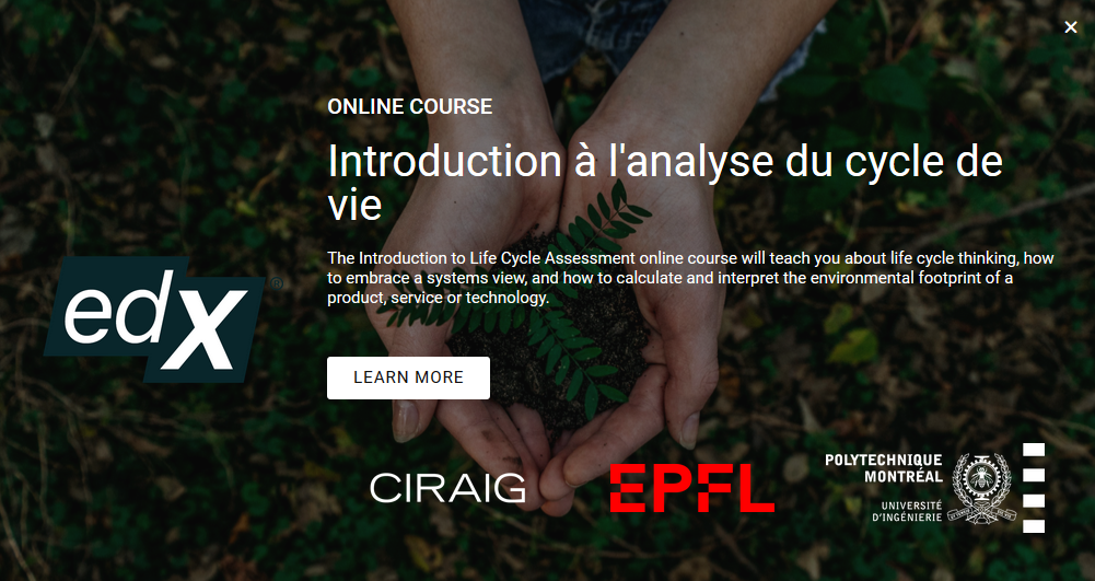 New online course on life cycle assessment in French
