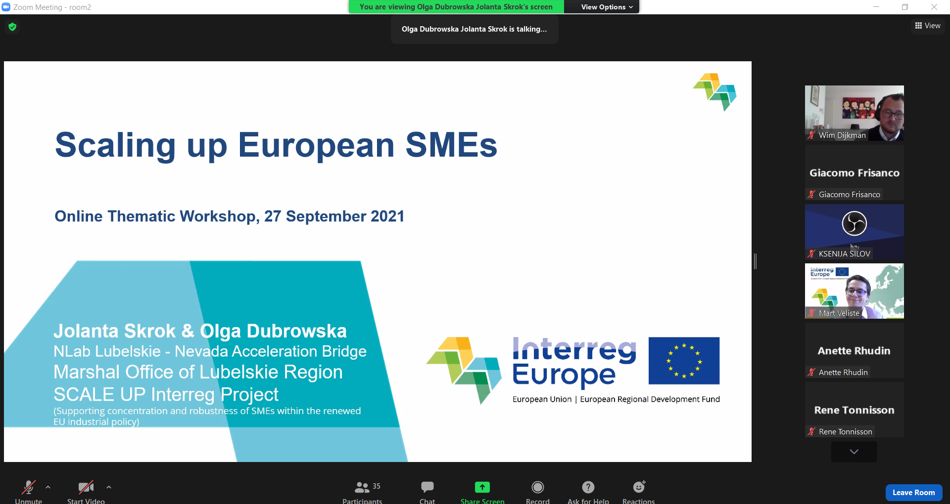 Workshop on scaling up European SMEs