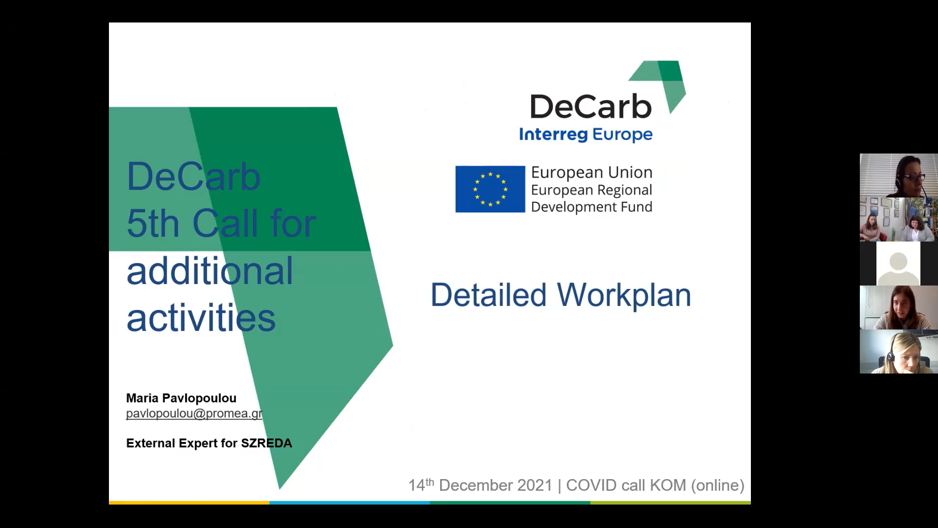 DeCarb 5th call Kick Off Meeting