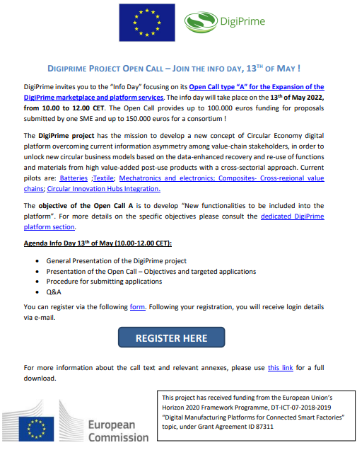 DigiPrime Info Day Open Call